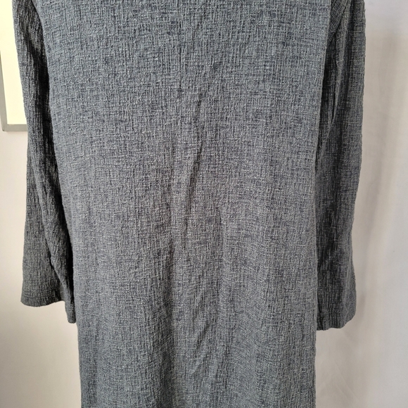Eileen Fisher Shale Tencel Stretch Jacquard Jacket Charcoal Gray L - Picture 9 of 13